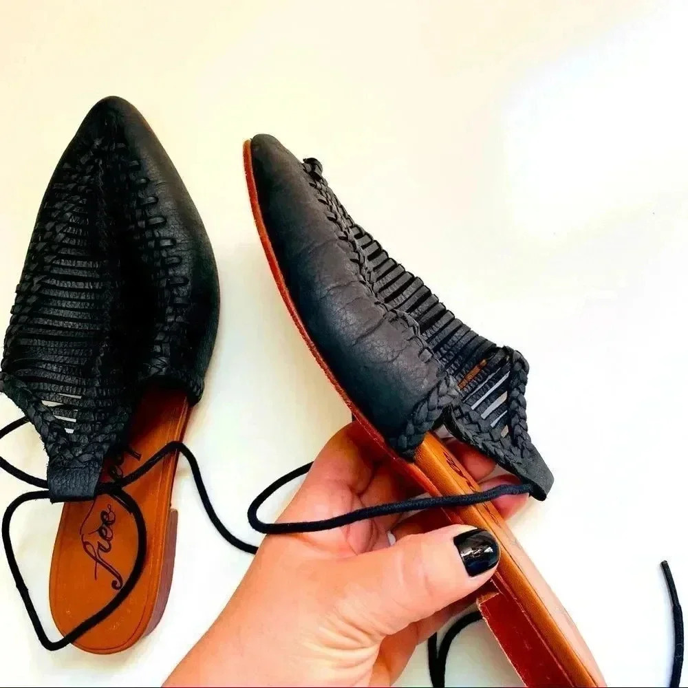Free People Dana Woven Pointy Toe Flat Shoes - Picture 5 of 7